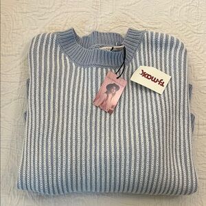 Blue and White Striped Sweater